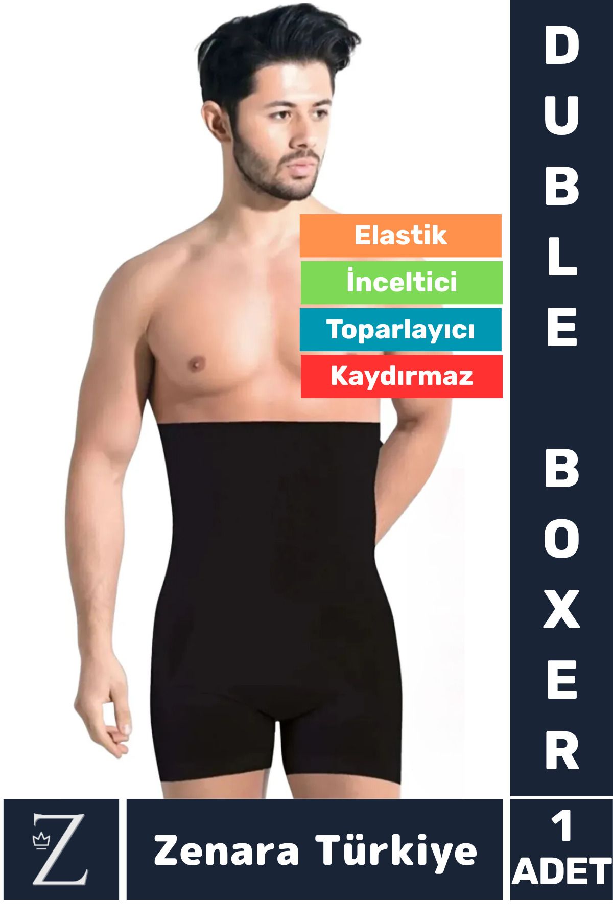 Zenara Gündelik Kaymaz Göbek Kalça Toparlayan Sıkılaştıran Bel Düzleştiren İncelten Erkek Duble Boxer Korse