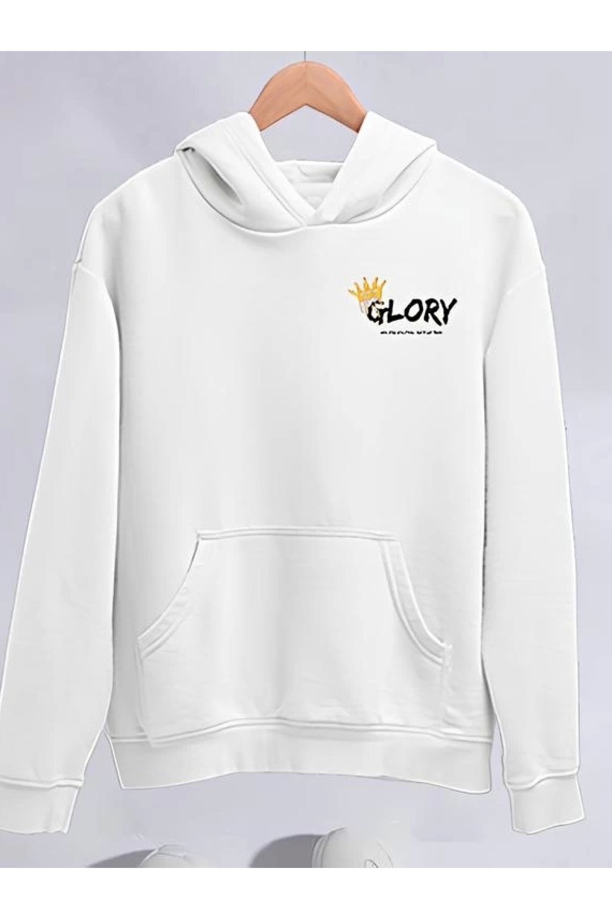 POLEXP Sıcacık Kapşonlu Kışlık Sweatshirt - Beyaz