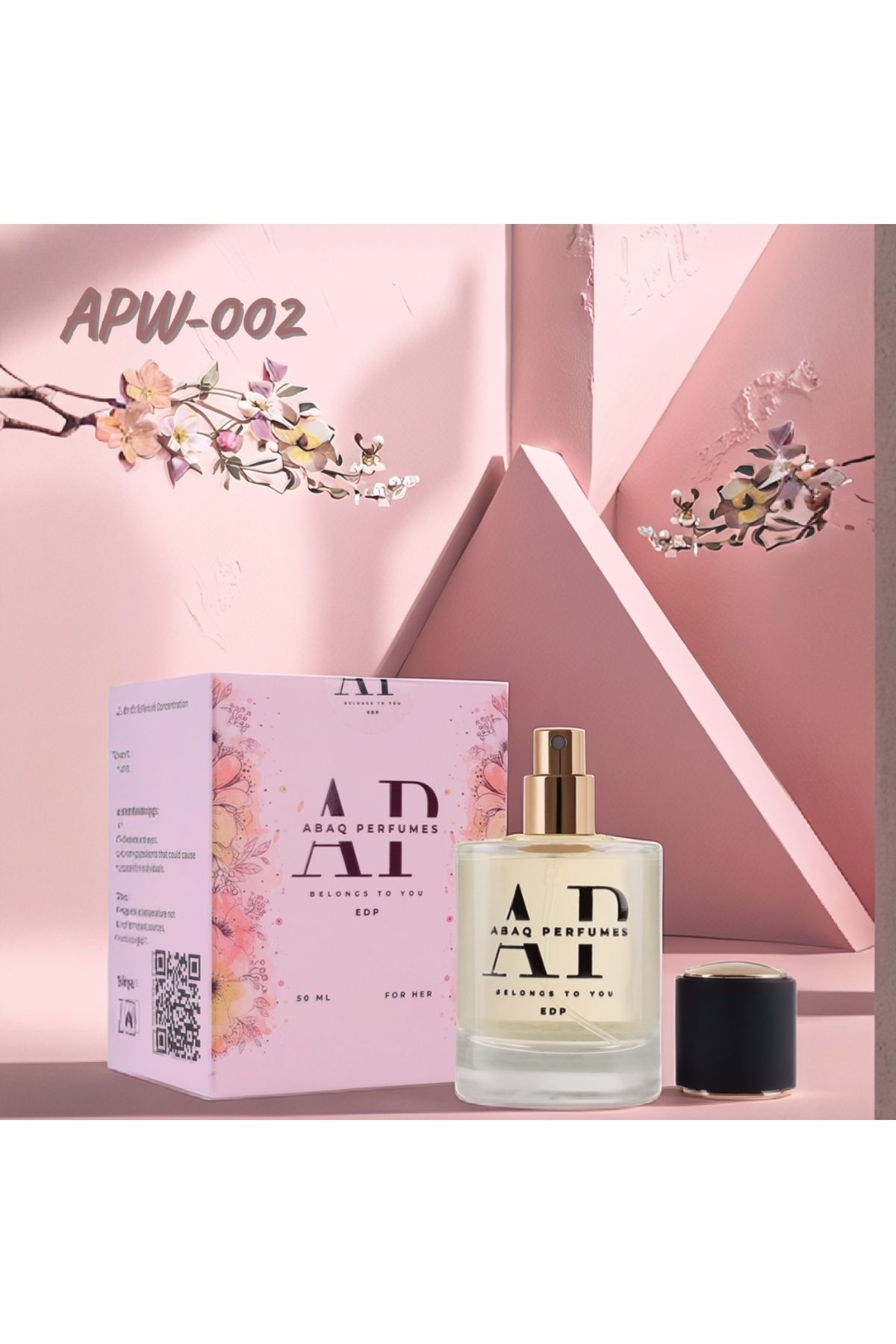 ABAQ PERFUMES APW-002 – 50 ml – EDP Kadın Parfümü, Çiçeksi ve Meyvemsi, Tatlı ve Romantik