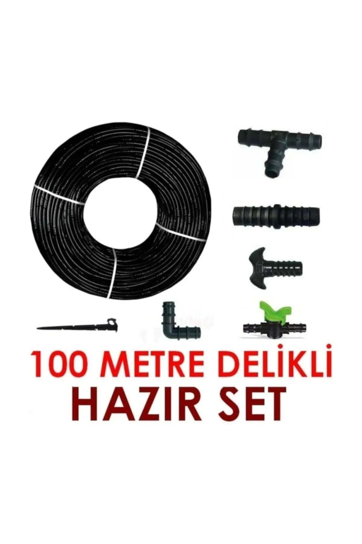 AGROLUX 100 Metre 30cm Kendinden Delikli Damla Sulama Sistemi Ek Parçaları