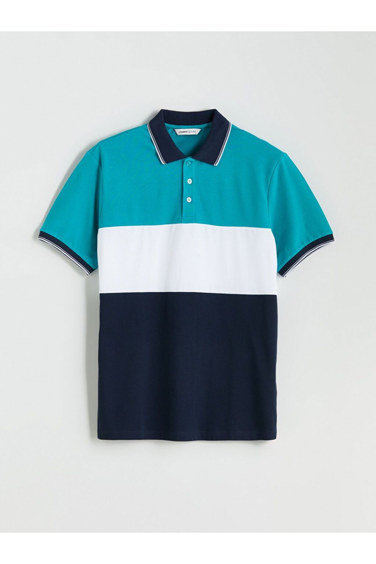LC Waikiki LCWAIKIKI Classic Polo Yaka Renk Bloklu Pike Erkek Tişört
