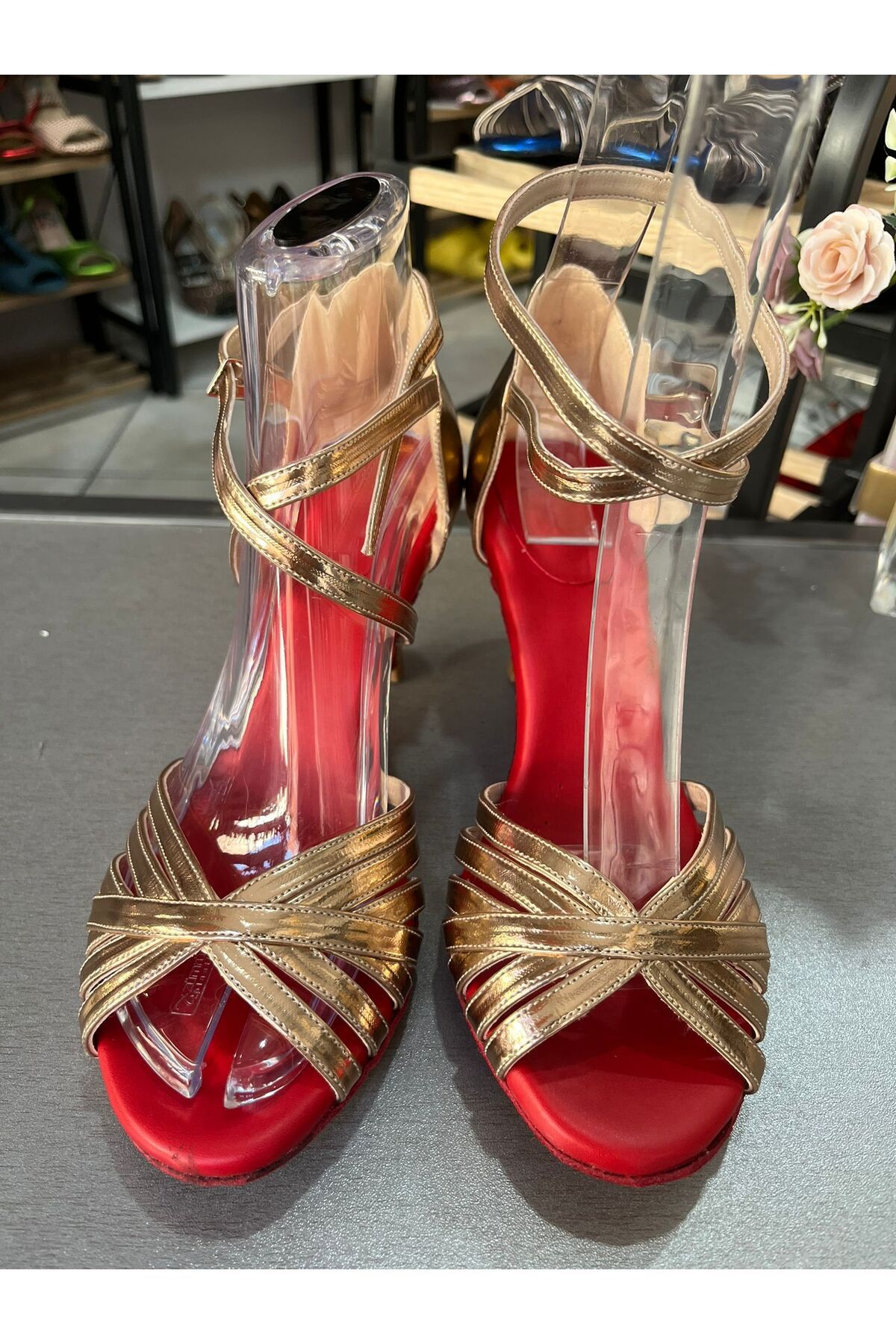 bitangosu 7 bantlı yeni model salsa baçata latin dansları 6 cm kadeh topuklu dans ve salon ayakkabısı ROSE