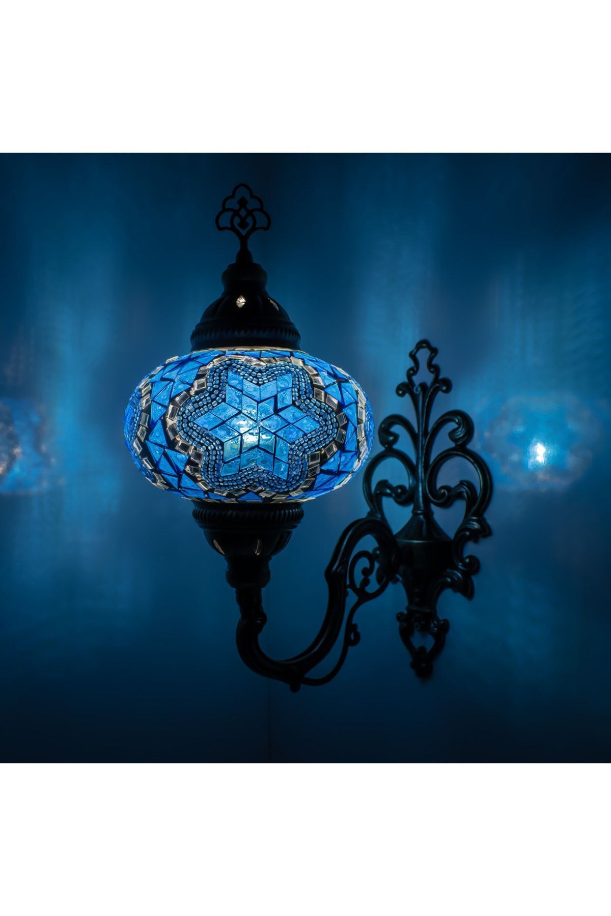 SerenityHaven Aplik Otantik Cam Mozaik Dekoratif Duvar Lambası