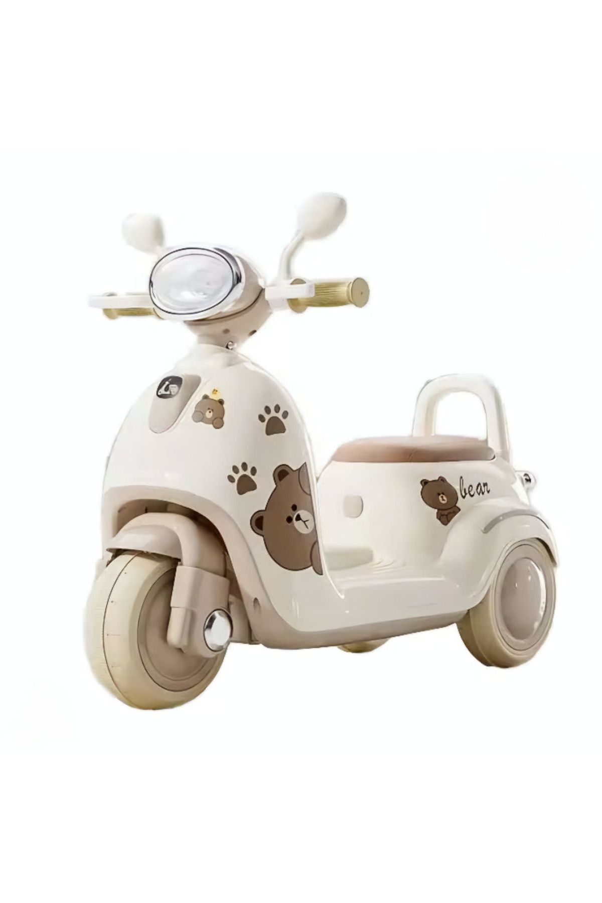 Picodino Trotineta Electrica Pentru Copii Cu Tematica Ursulet, Muzica Si Lumini, 2-5 Ani, Bej Unisex - One Size