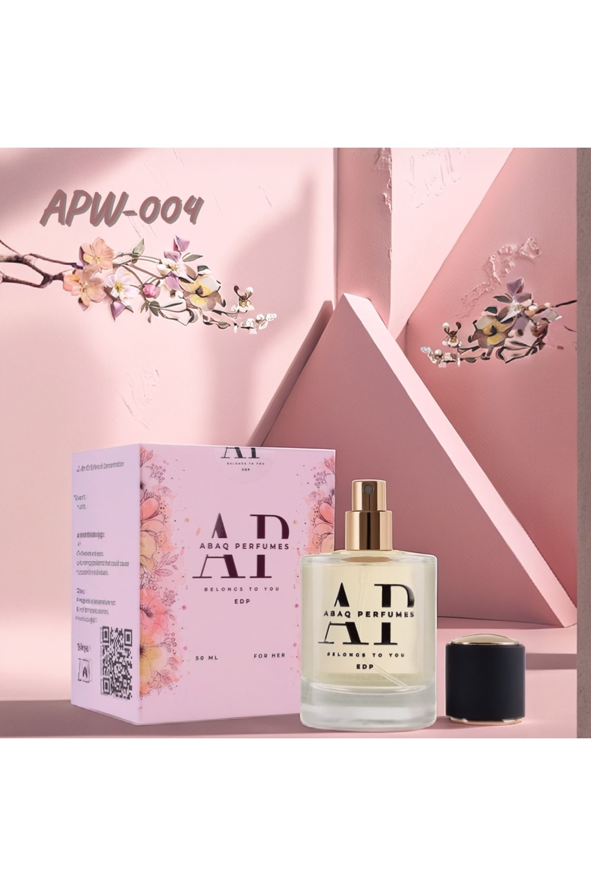 ABAQ PERFUMES APW-004 – 50 ml – EDP Kadın Parfümü, Çiçeksi ve Doğal, Zarif ve Feminen Koku