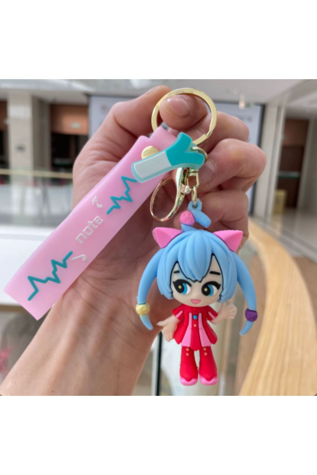 Bizde Ne Yok ki 3D Lüks Büyük Boy Xingbiyou Anime Miku Anahtarlık-Çanta Süsü