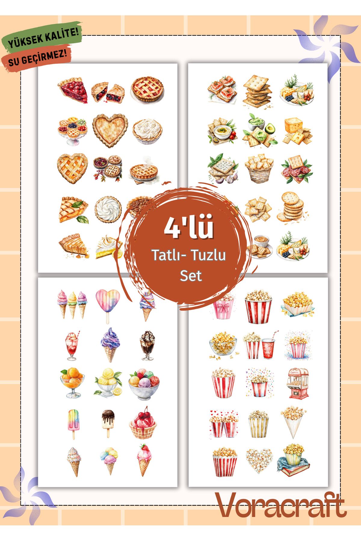 VORACRAFT 4'lü Tatlı Tuzlu Set Ajanda Bullet Journal Set A058