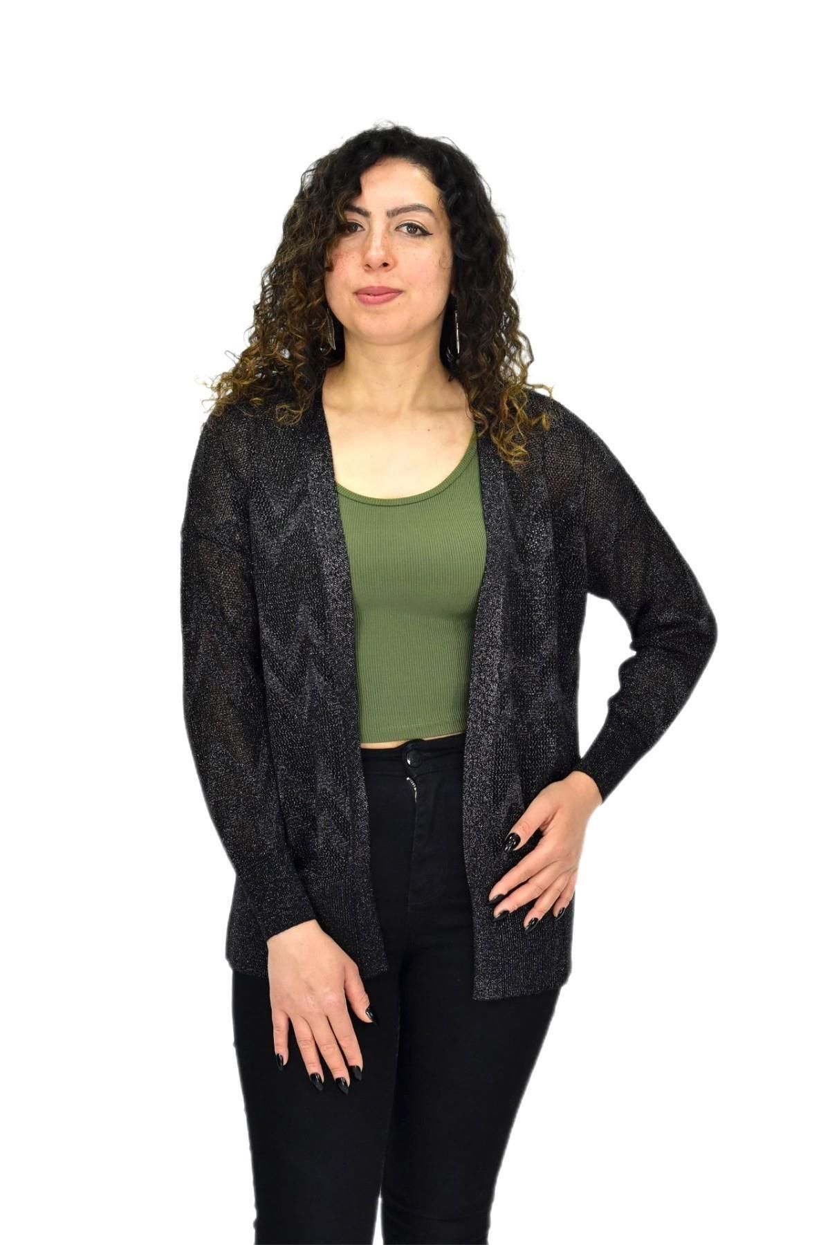 Nazalia Kadın Triko Simli Mevsimlik Hırka BGL-ST04668