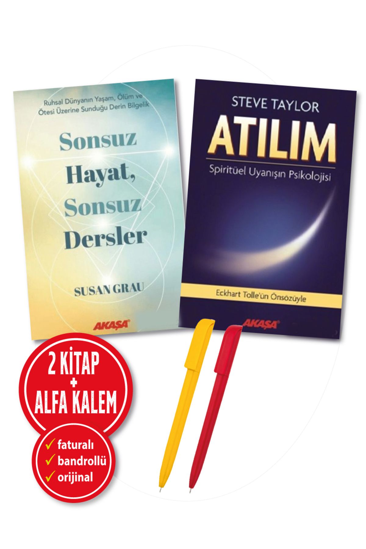 Akaşa Yayınları Alfa Kalem+ Susan Grau 2 Kitap(Sonsuz Hayat, Sonsuz Dersler+Atılım) Kişisel Gelişim YENİ Akaşa