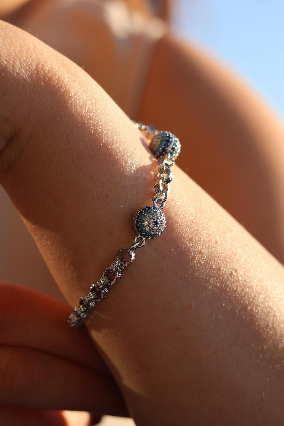 DOLCE QUEEN BOUTİQUE&JEWELRY Kadın Xuping 14 ayar Rodyum Kaplama Sosyete Gözü Bileklik