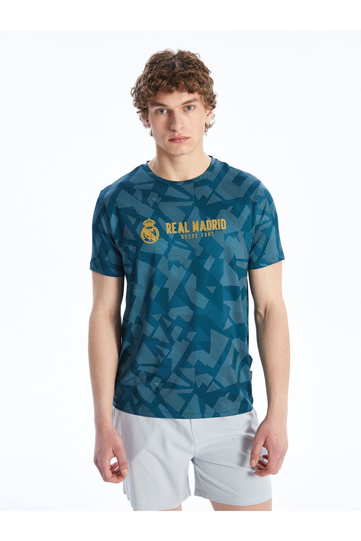 LC Waikiki XSIDE ACTIVE Bisiklet Yaka Real Madrid Baskılı Erkek Taraftar Tişört