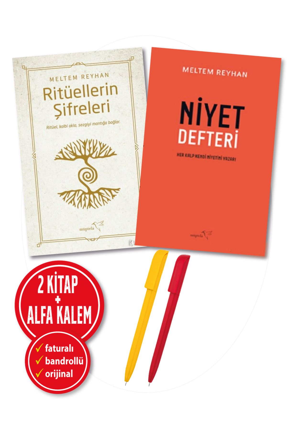Müptela Yayınları Alfa Kalem+ Meltem Reyhan 2 Kitap(Ritüellerin Şifreleri+Niyet Defteri) Kişisel Gelişim YENİ Müptela