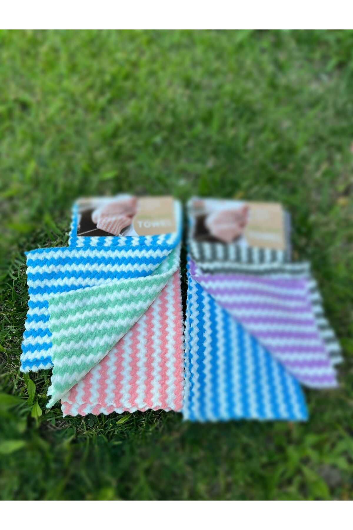 ELCY Pofidik Pofuduk Pamuklu Mutfak Bezi 3 ADET 30x30 cm Mikrofiber Kolay Temizlenir
