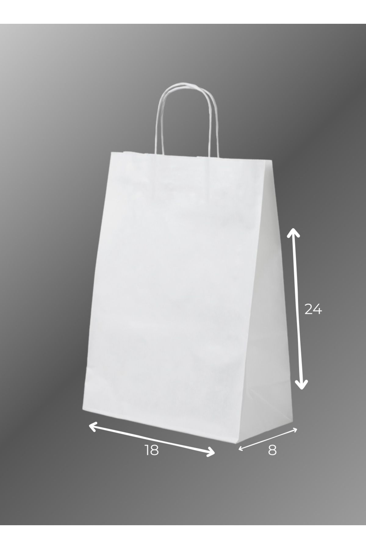 prime ambalaj Kraft Çanta Poşet 18x8x24 (100 Adet)