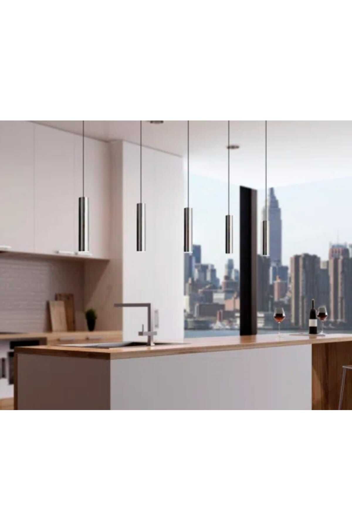 demet habek mylights Mylights sıralı masaüstü beşli 5 li sartkıt 120cm metal gövde tasarruflu led ampul inox paslanmaz k