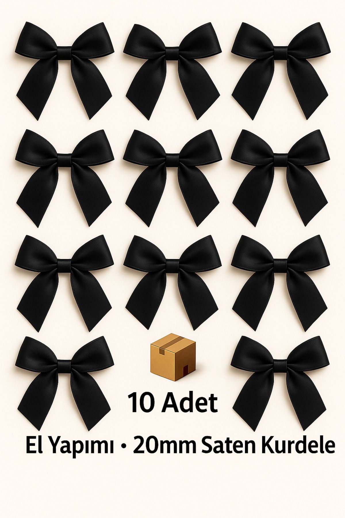 edalle 10 Adet Saten Fiyonk Kurdele 20mm Saten Kurdele