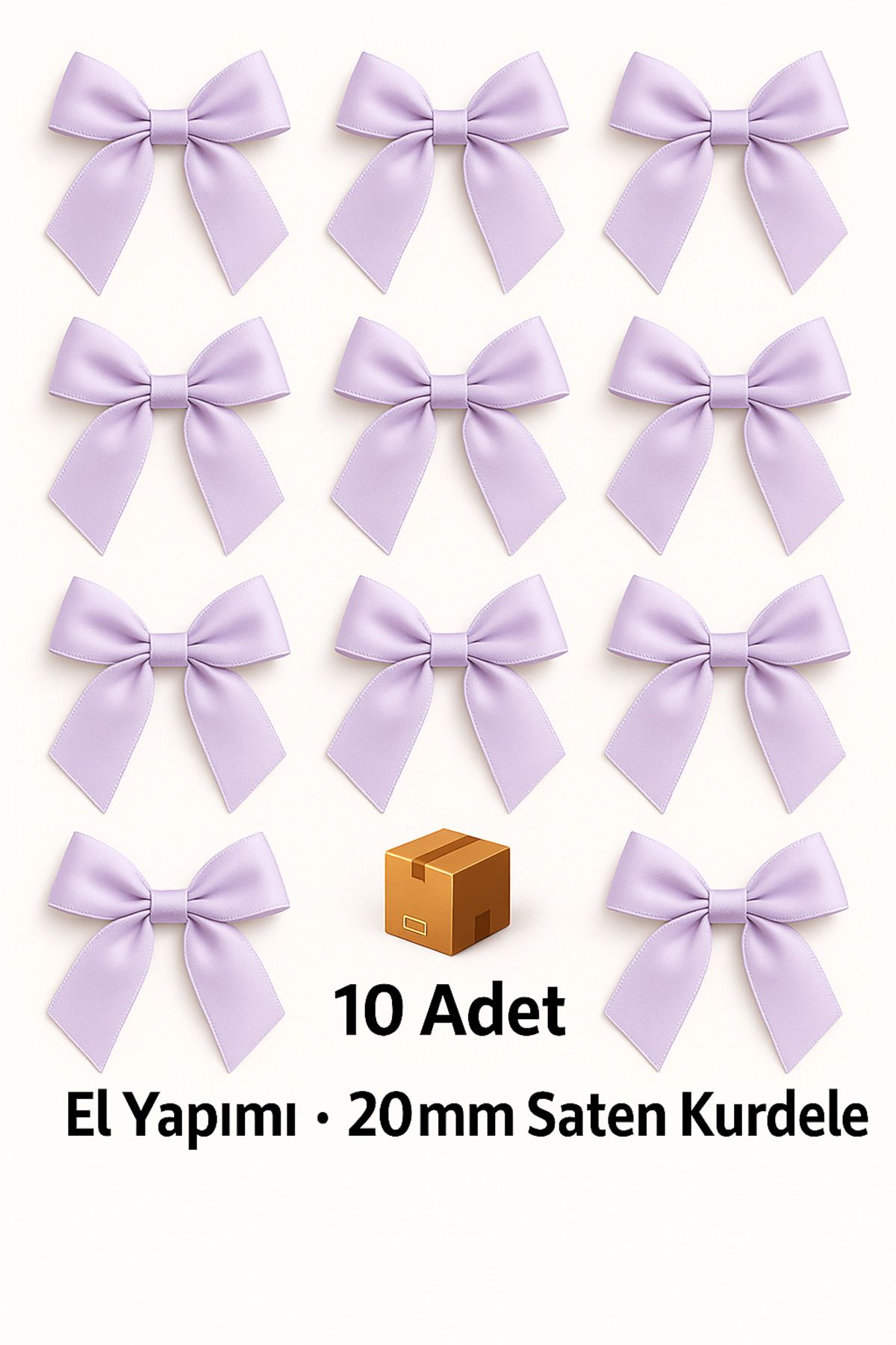 edalle 10 Adet Saten Fiyonk Kurdele 20mm Saten Kurdele