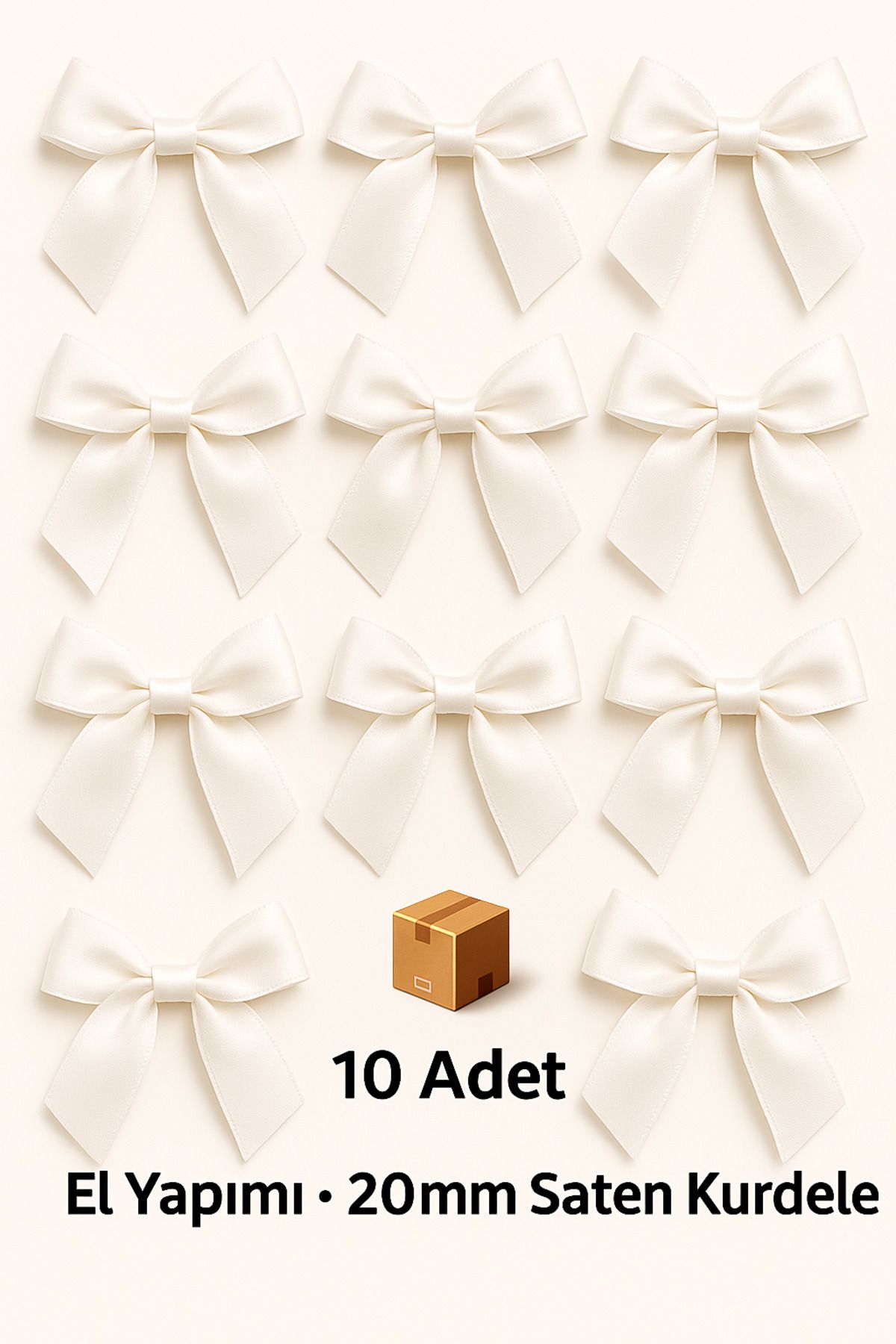 edalle 10 Adet Saten Fiyonk Kurdele 20mm Saten Kurdele