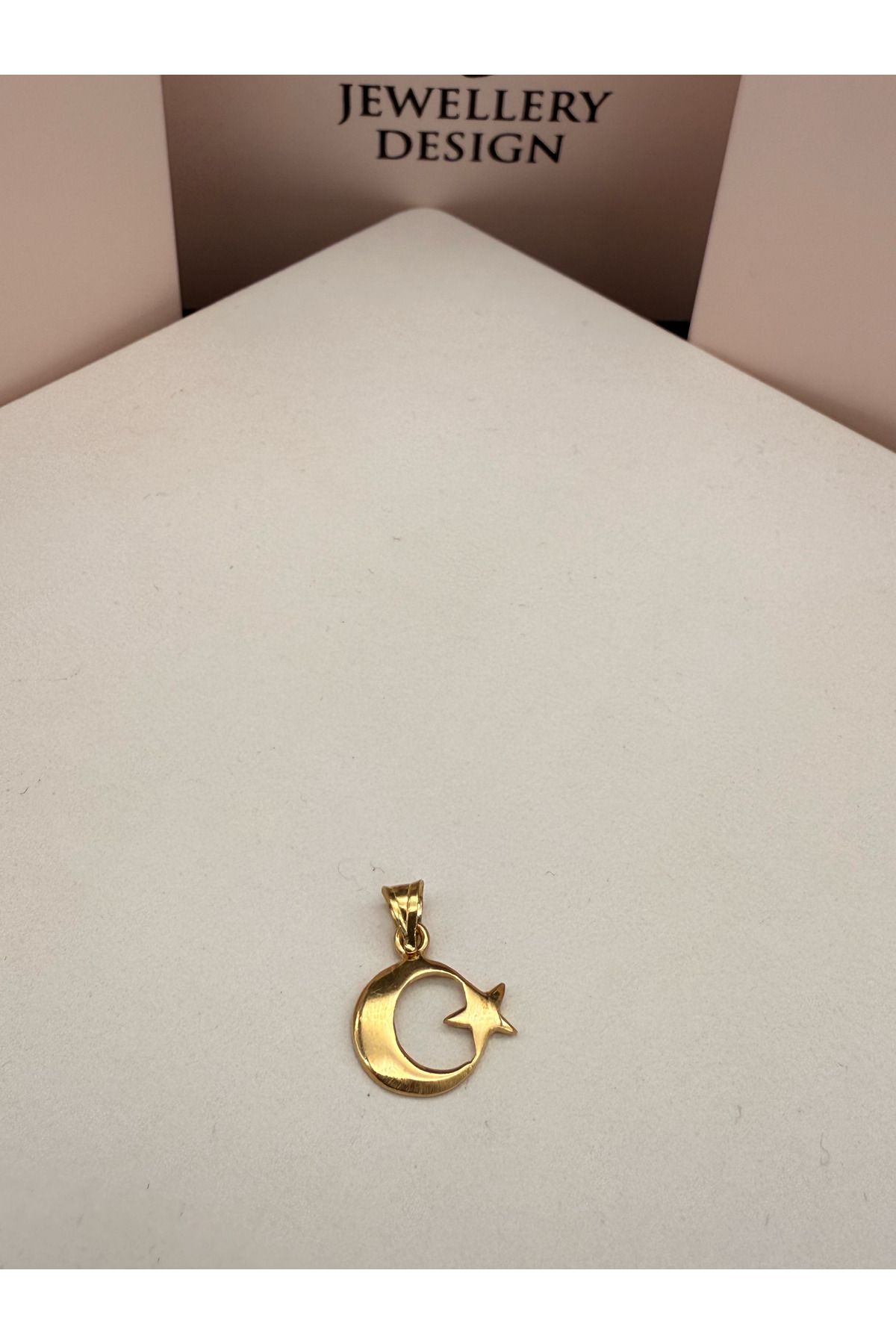 cengizjewellery 14 Ayar Ay Yıldız Türk Bayrağı Kolye Ucu