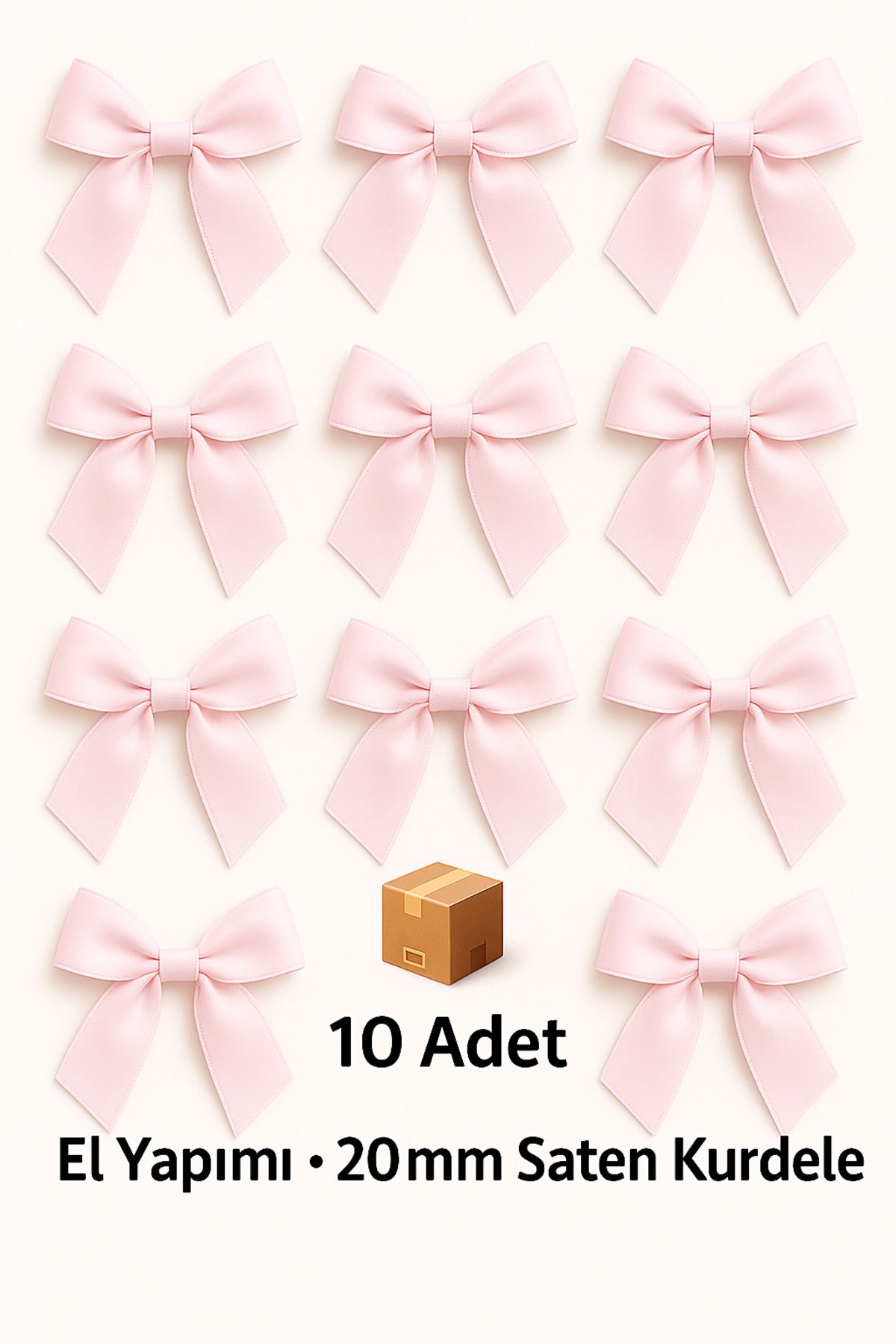 edalle 10 Adet Saten Fiyonk Kurdele 20mm Saten Kurdele