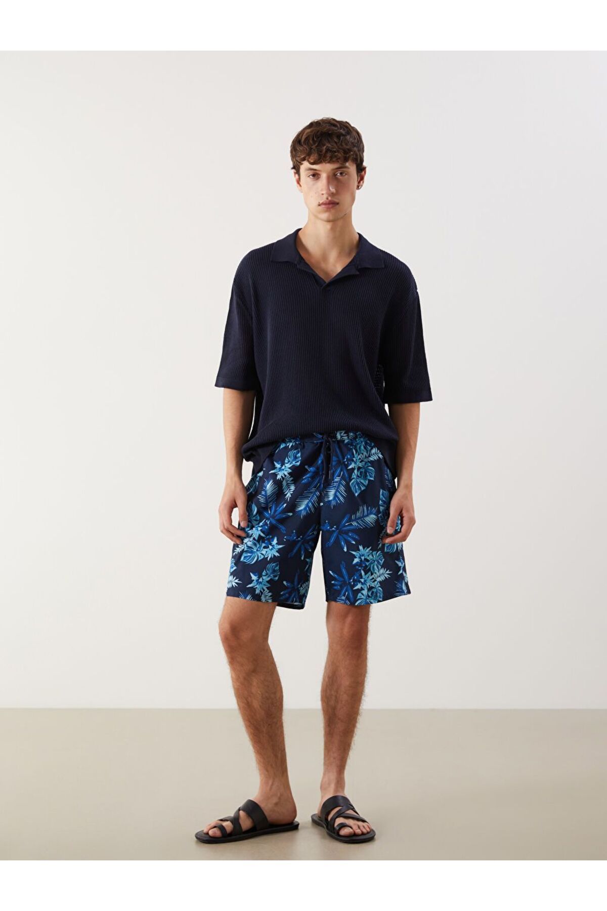 LC Waikiki LCW SWIMWEAR Kısa Boy Desenli Erkek Deniz Şortu