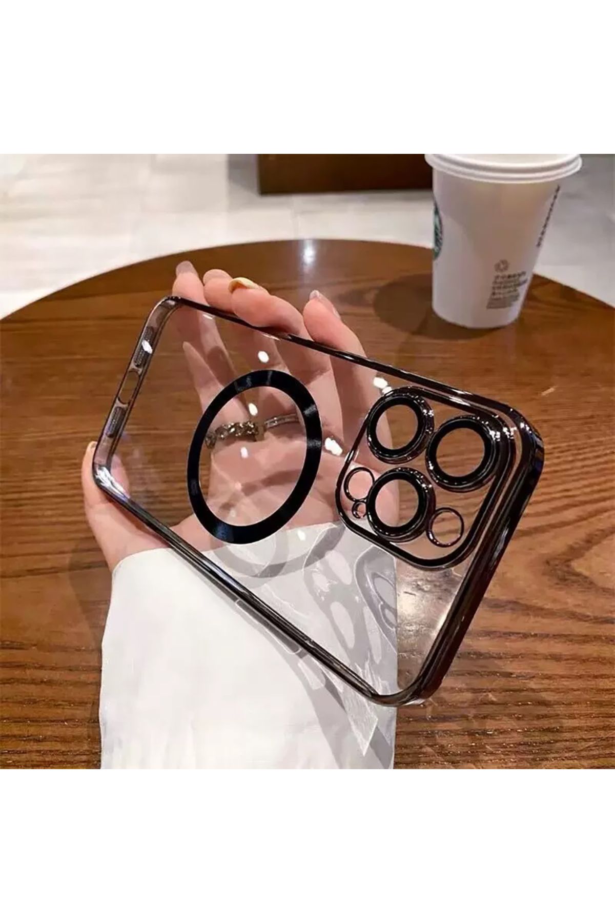 EDELFU iPhone 14 PRO MAX Kamera Lensli Magsafeli Kapak Yumuşak Darbe Emici Koruyucu Kılıf