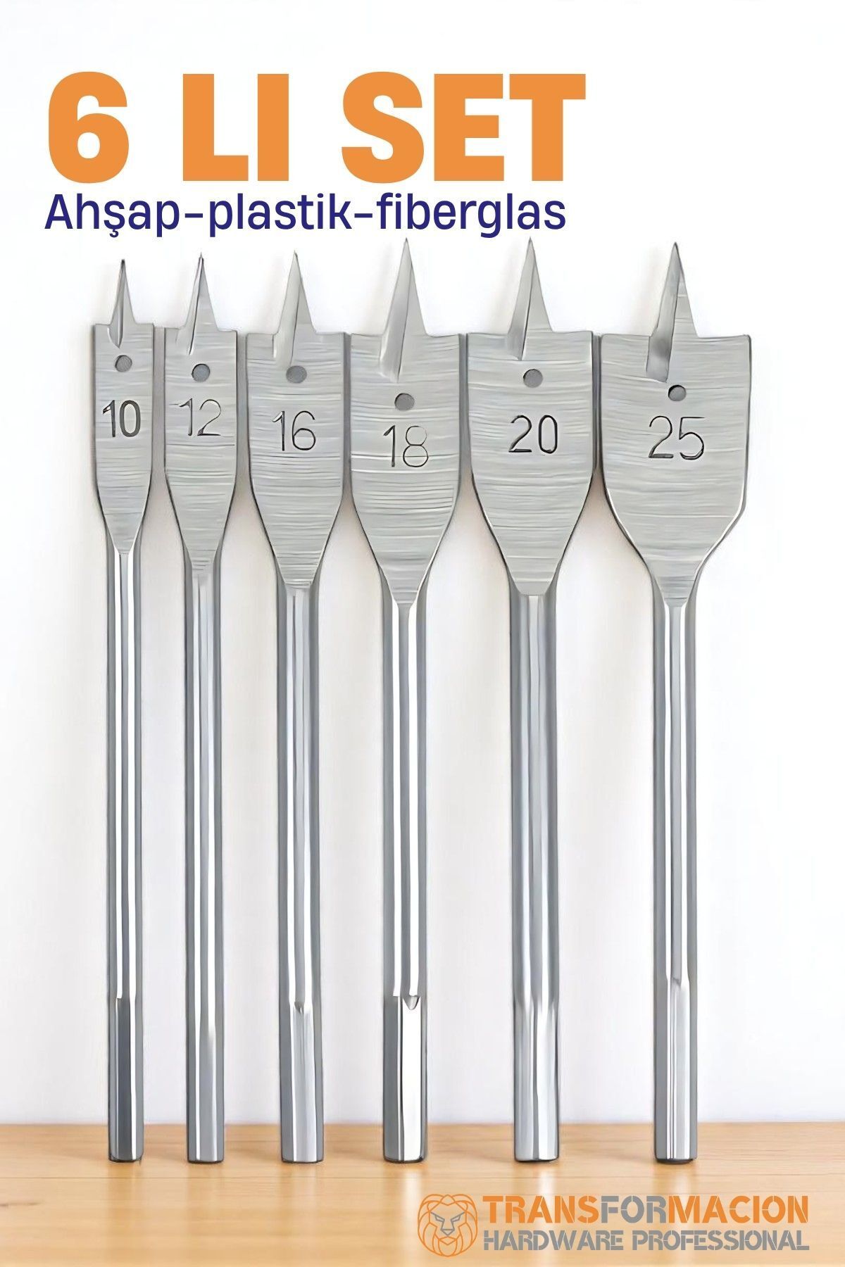 Transformacion Ahşap Yaprak Matkap Ucu Seti - Plastik Fiberglas Ahşap Delik Açma Panç Seti 721780