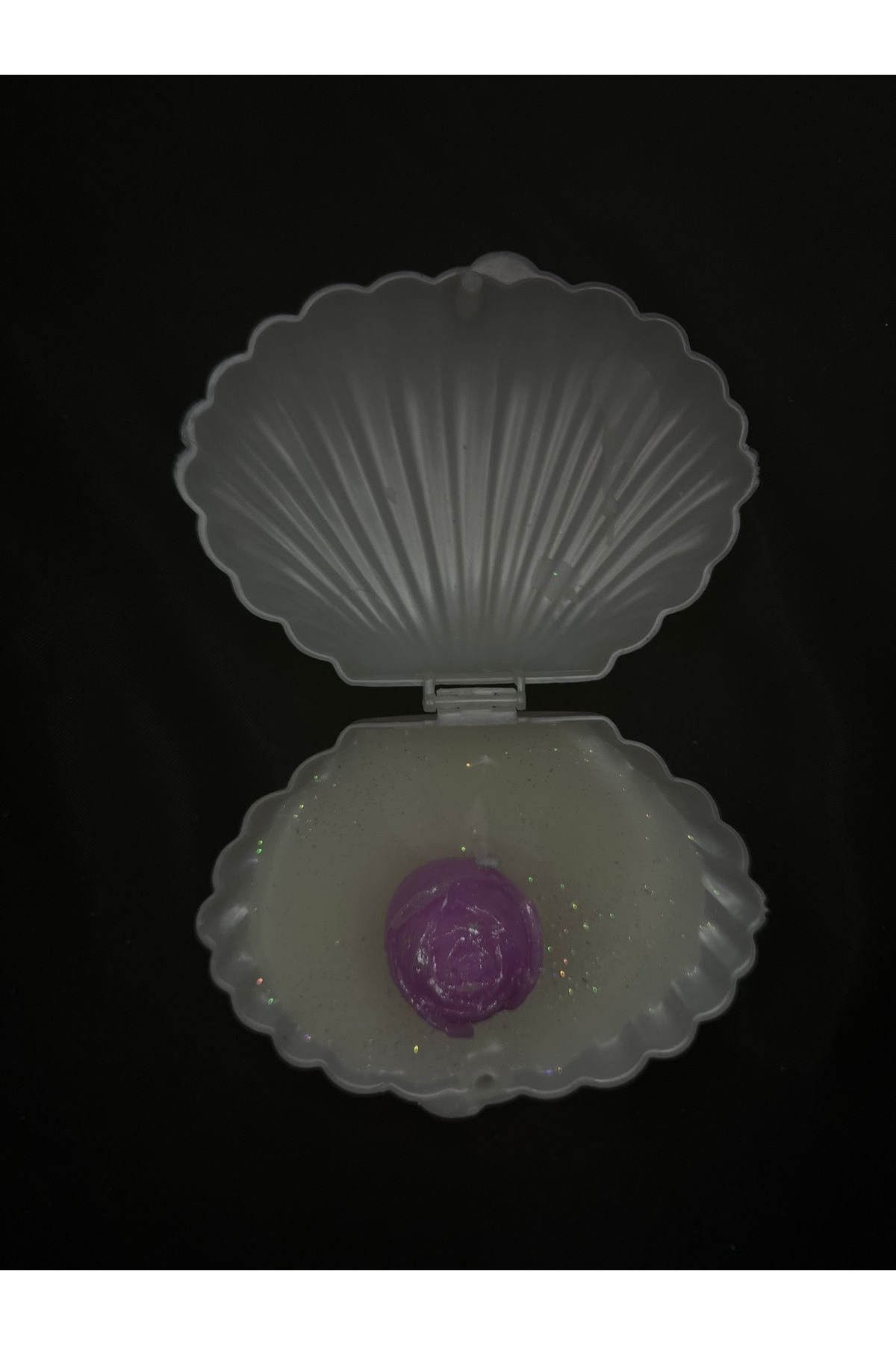 Nis Candle More İstiridye kutuda çiçek detaylı mum