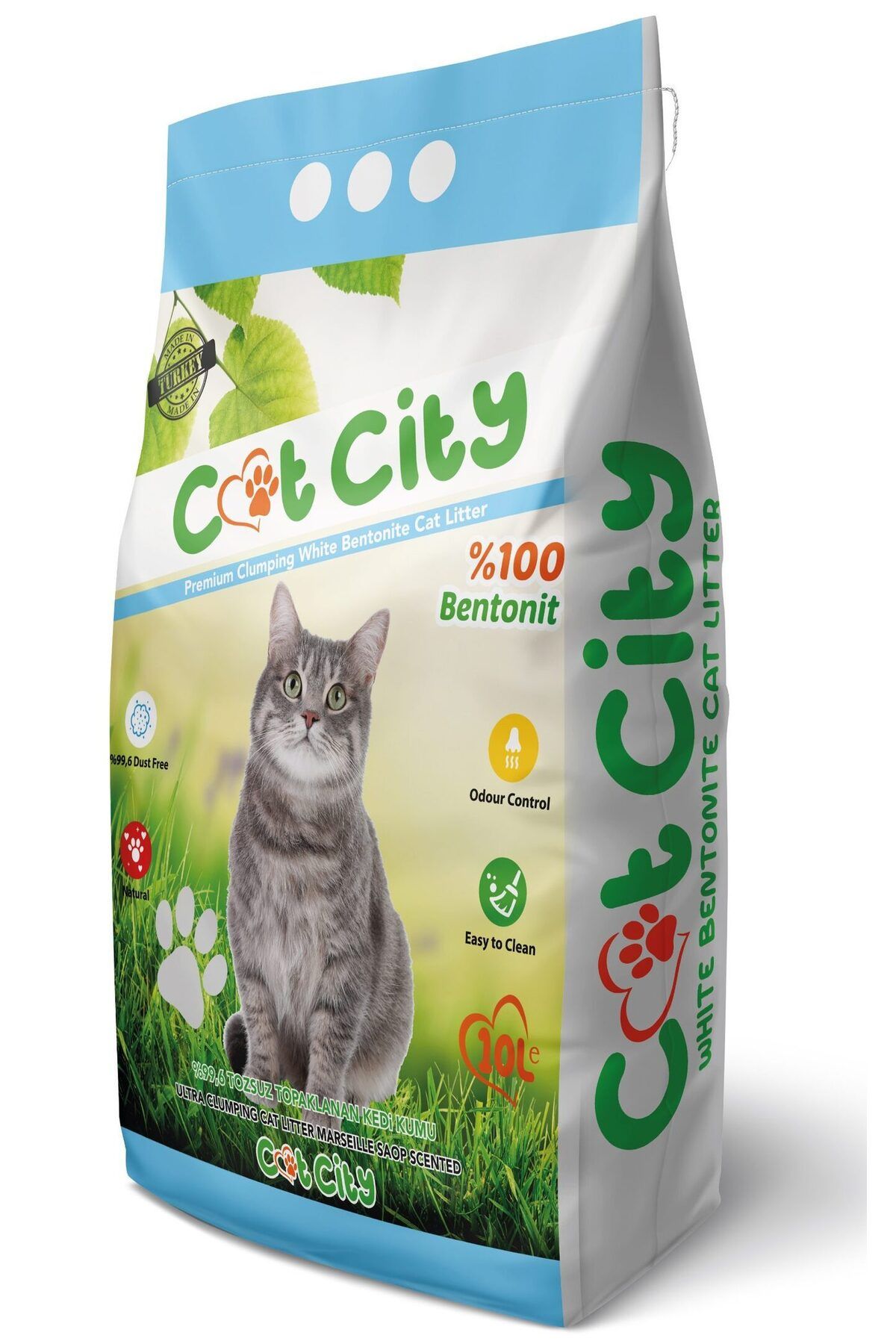 merland benvecocuk Doğal Topaklanan Kedi Kumu 10 Lt Marsilya Sabunlu