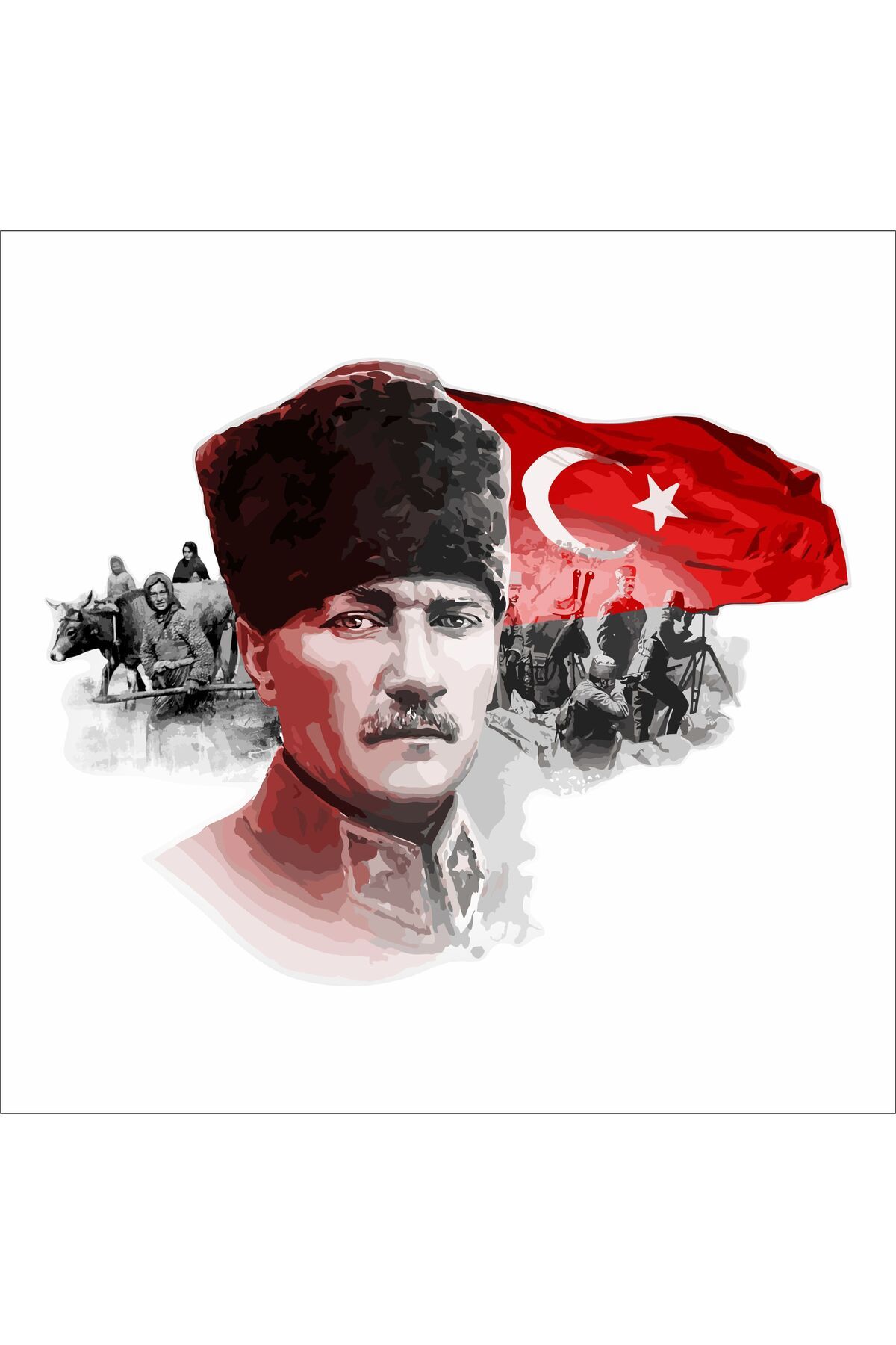 zafrakreklam Gazi Mustafa Kemal Atatürk Sticker 18x14 cm