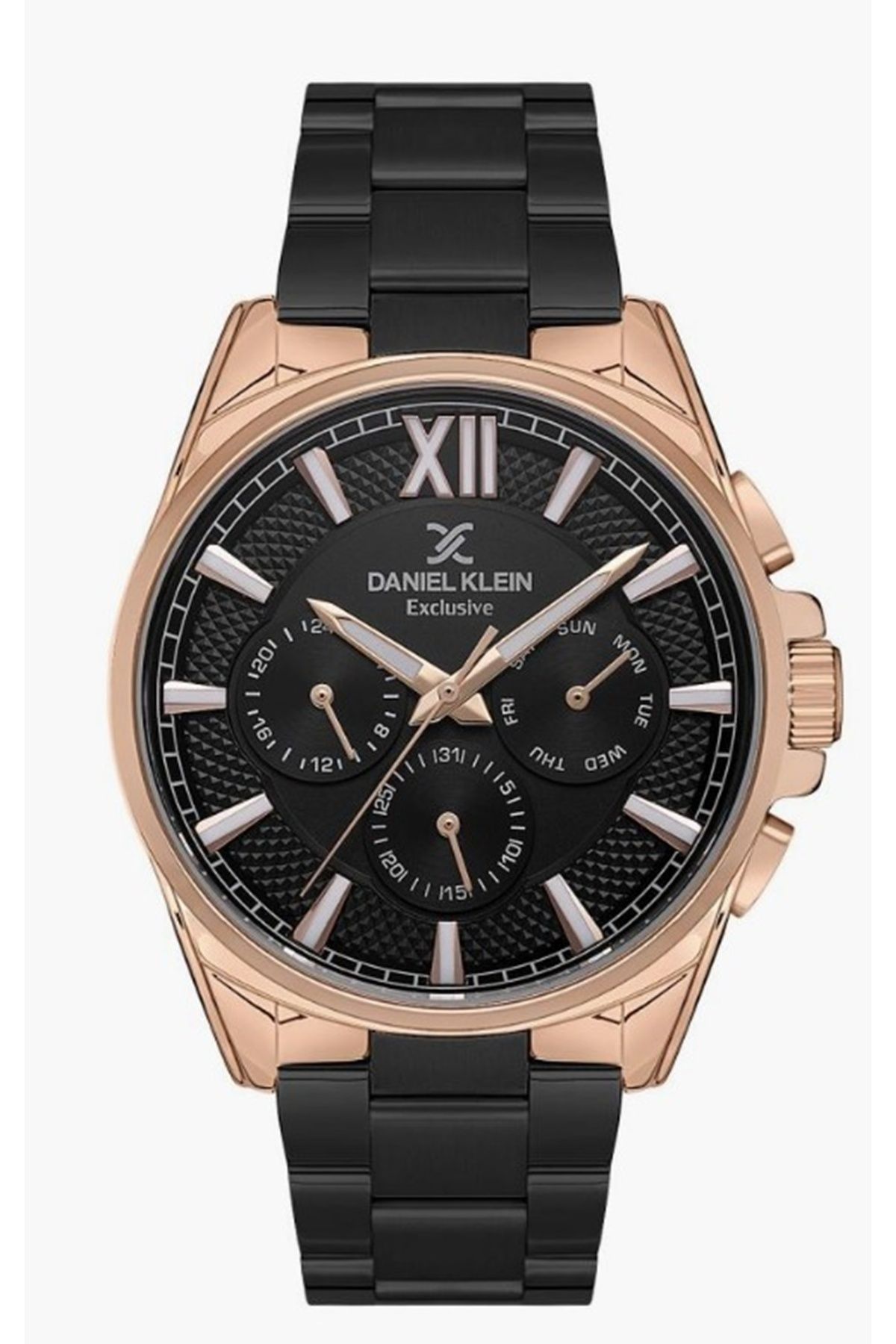 Daniel Klein Marka Exclusive Erkek Kol Saati – Rose Gold Kasa, Siyah Kordon + Hediye Bileklik