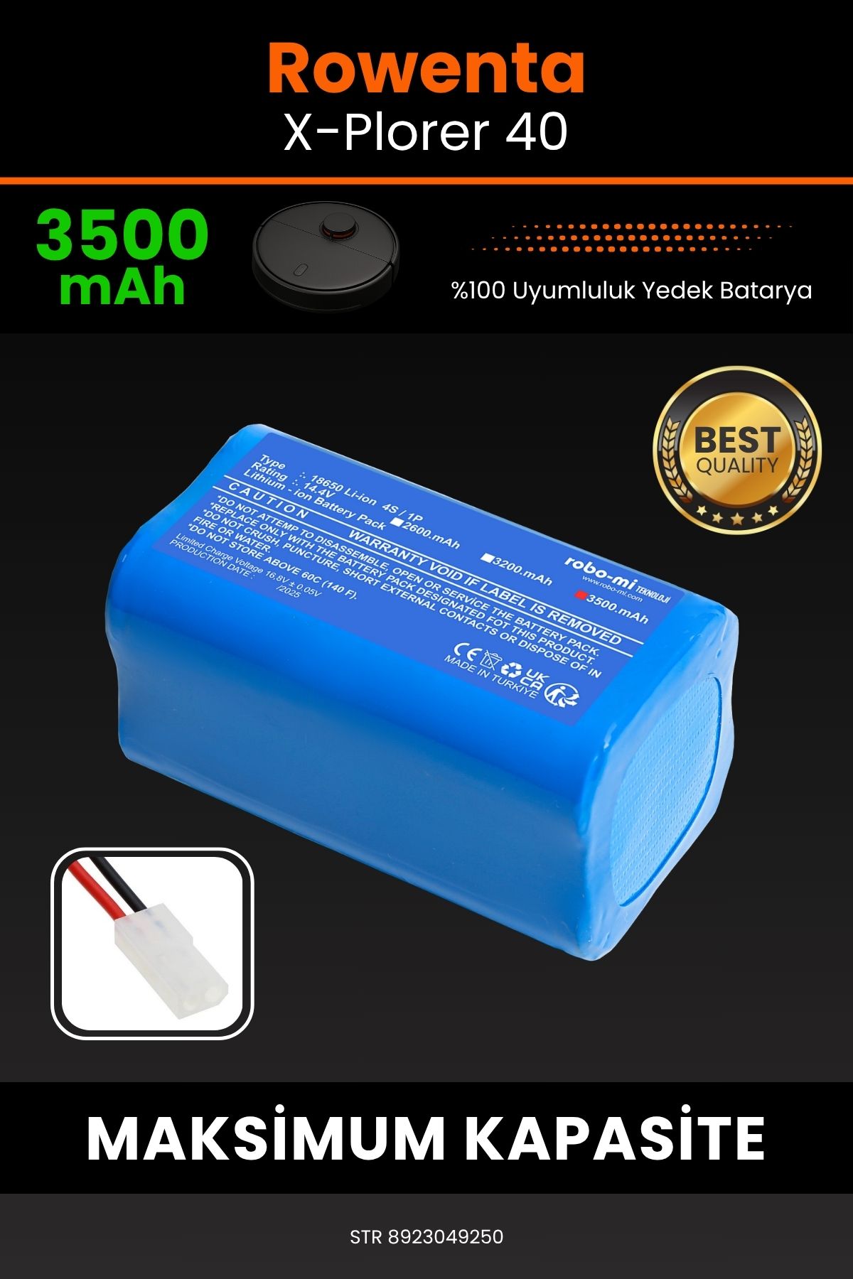 robo-mi Rowenta X-Plorer 40 3500mAh Robot Süpürge Bataryası - Koruma Katmanlı Batarya Teknolojisi