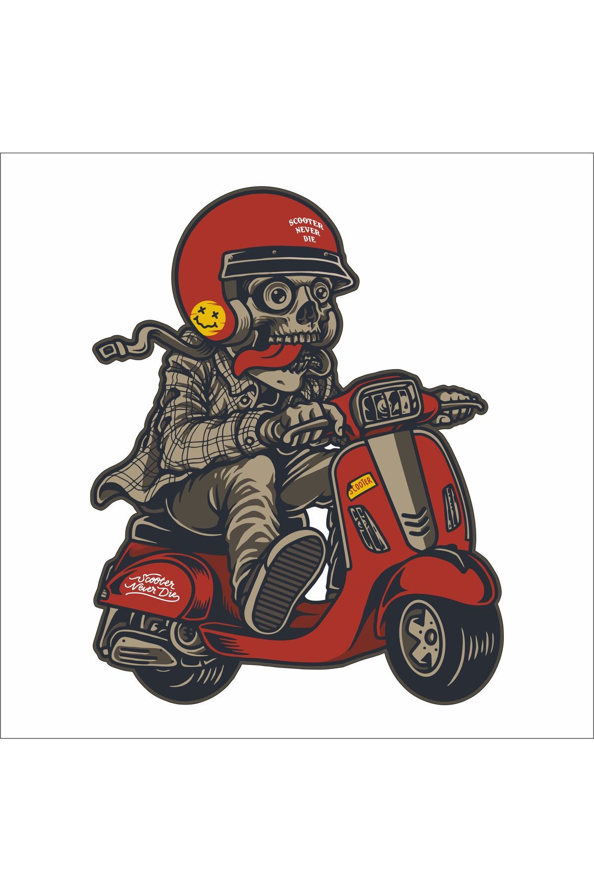 zafrakreklam İskelet Sticker Araba, Motorsiklet, Kask, Laptop, Cam Sticker 13x10 Cm