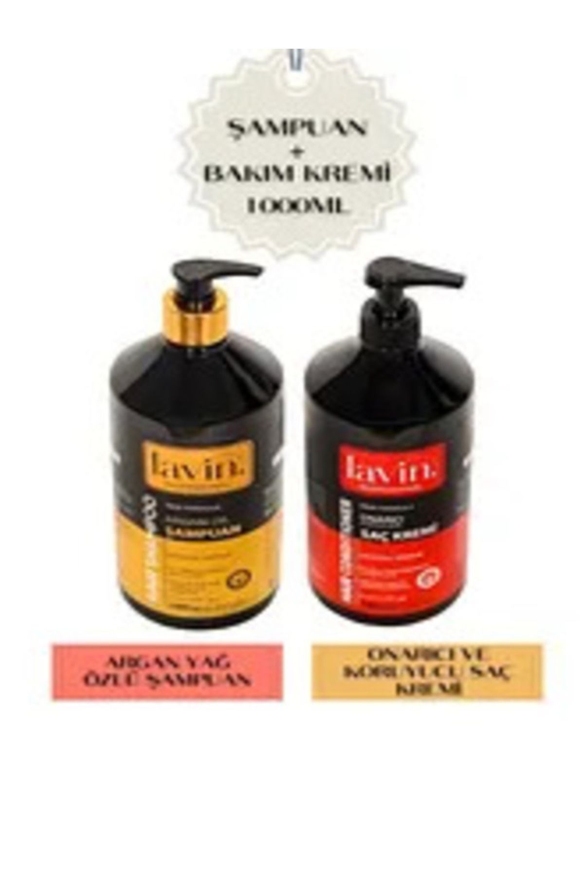 LAVİN PROFESSİONAL l Argan Özlü Şampuan 1000 Ml + Onarıcı Ve Koruyucu Bakım Saç Kremi 1000ml