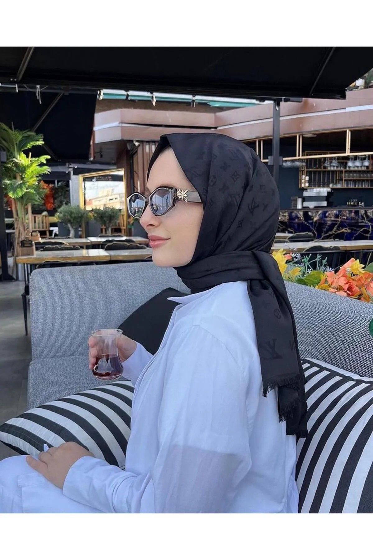 CUOCA LOUNGE Ithal çift taraflı kaşmir ipek şal