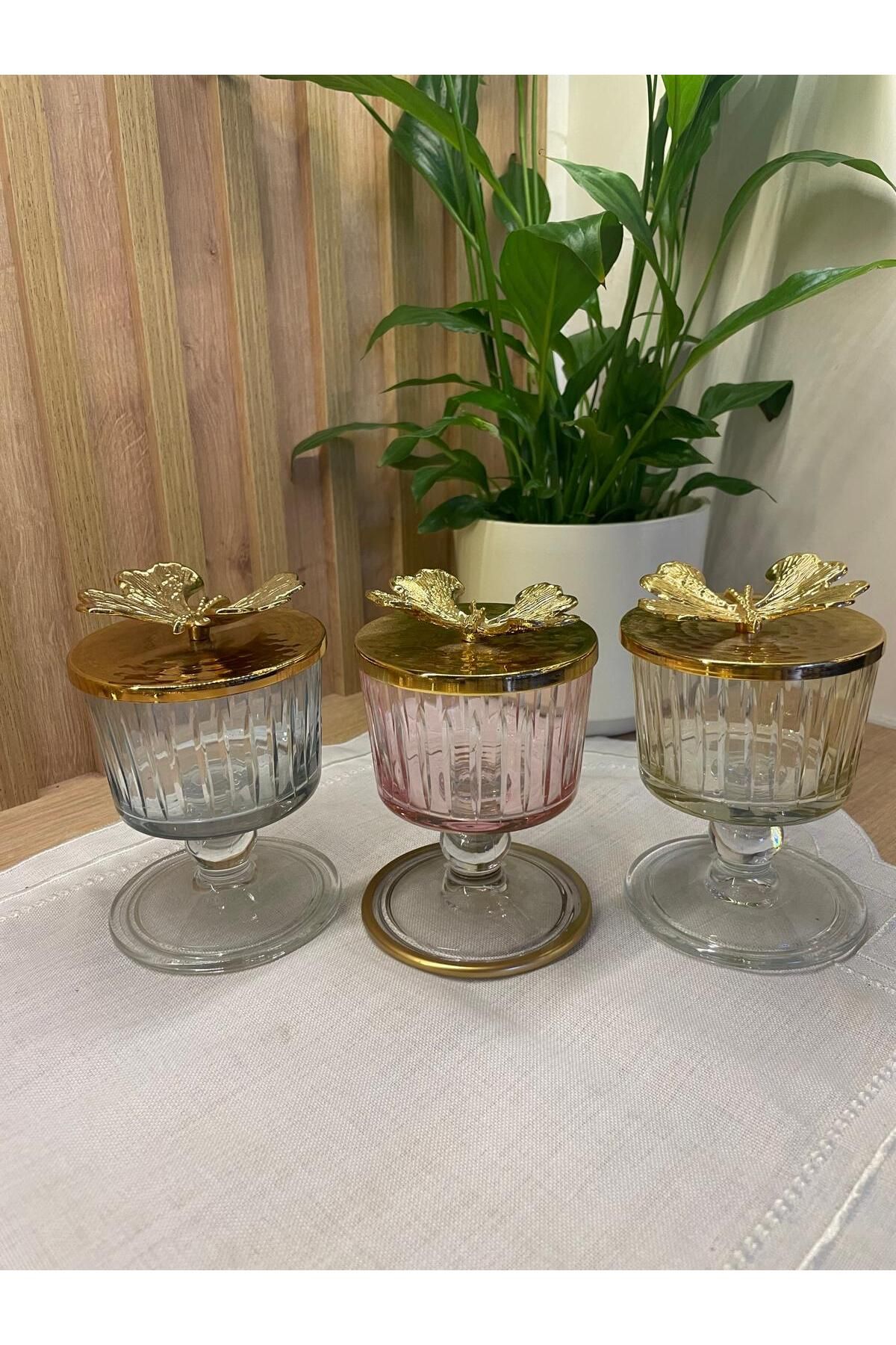 MODERN Çok Amaçlı Gold Şekerlik Biblo