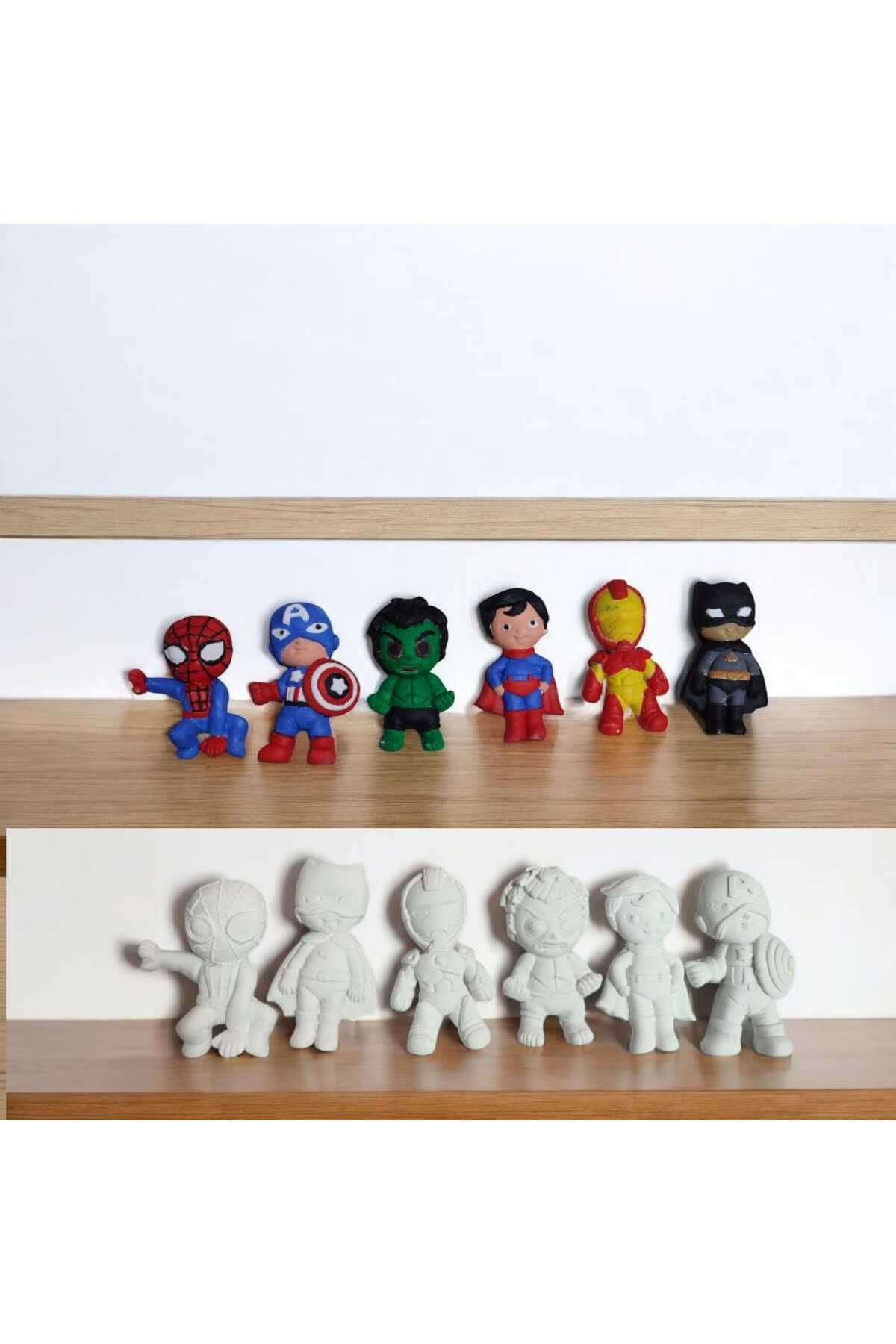 مجموعه ۶ تکه نقاشی روی سنگ مارول: ست فعالیت مادر و کودک برای رشد کودک با فیگور