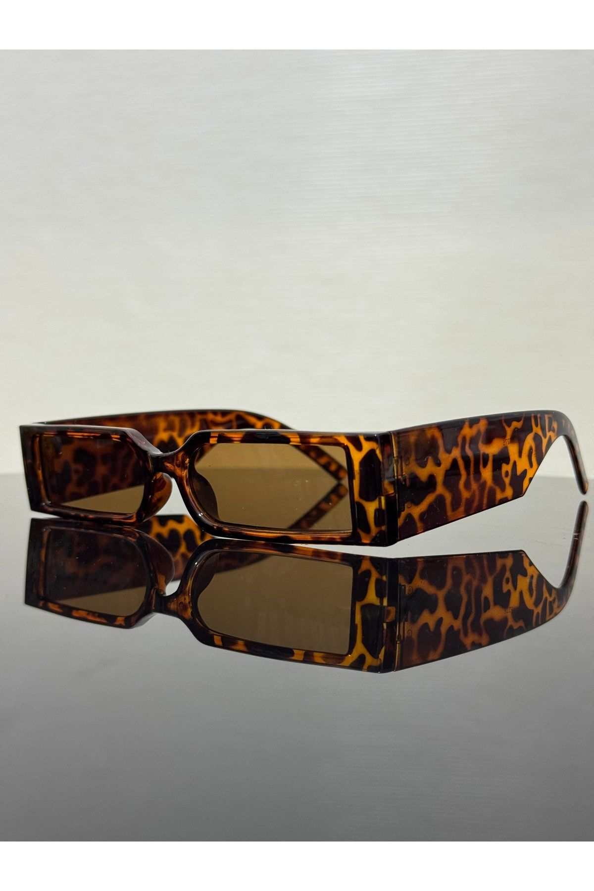 XUPING JEWELRY Leopar güneş gözlüğü dikdörtgen