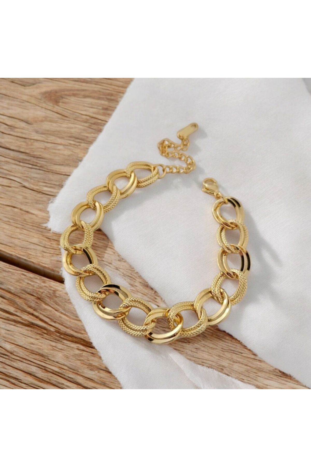 CASELN Kadın 22 Ayar Gold Uzay Yolu Bileklik Kararmaz Paslanmaz