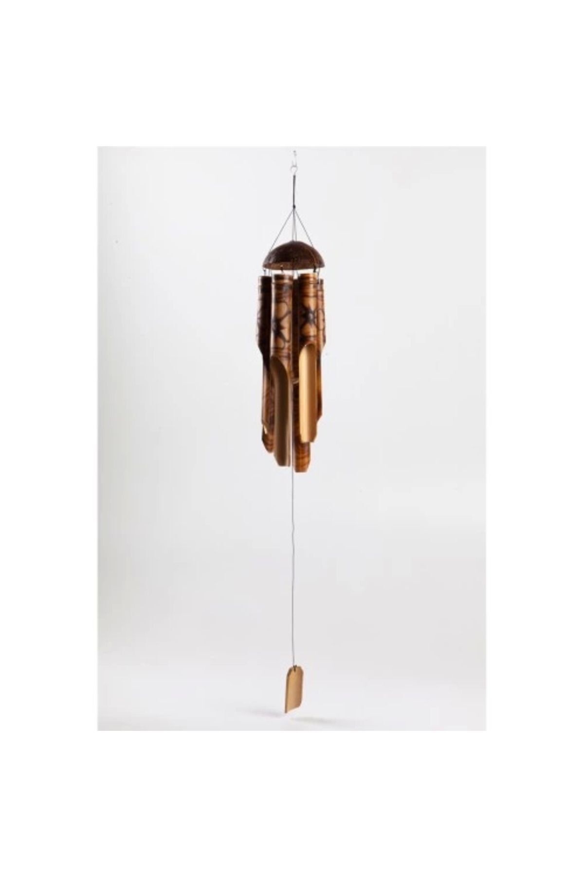 SerenityHaven Bambu Coconat Kafalı Rüzgar Çanı 50 cm