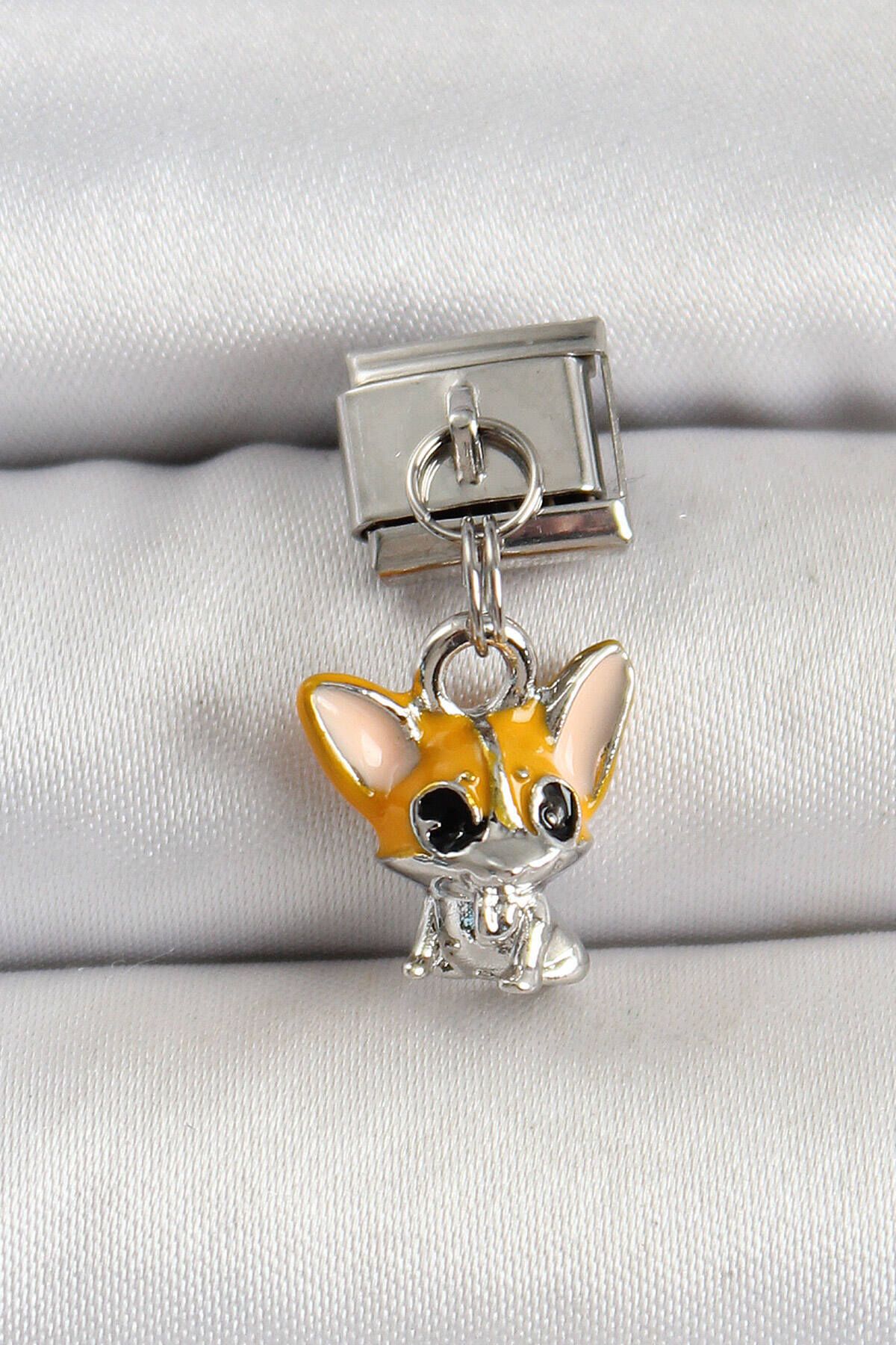 Avantaj Kapıda ® 316L Çelik Gümüş Renk Chihuahua Köpek Model Nomination Charm