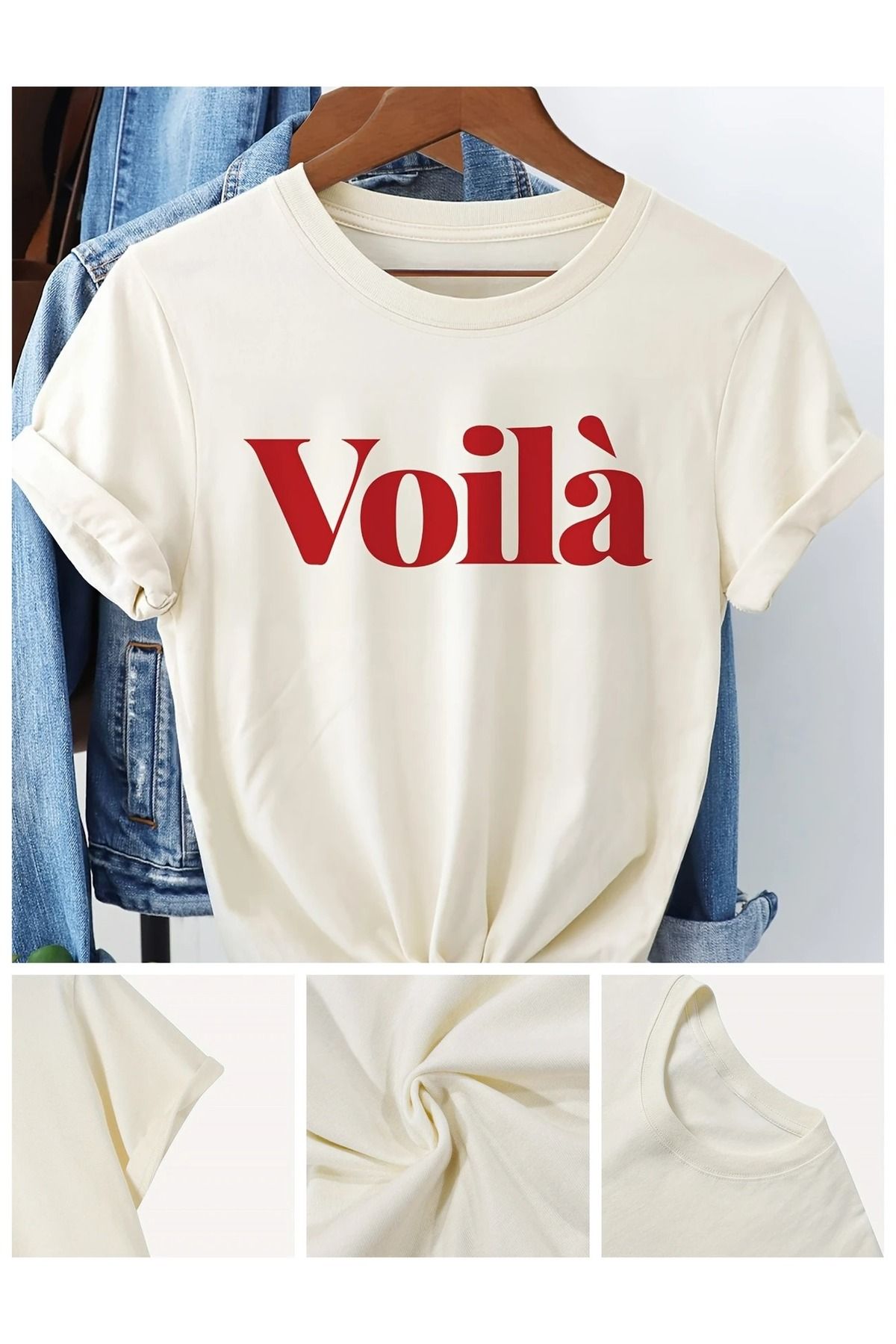 Massgai Unisex Voilà Baskılı Oversize %100 Pamuk T-shirt