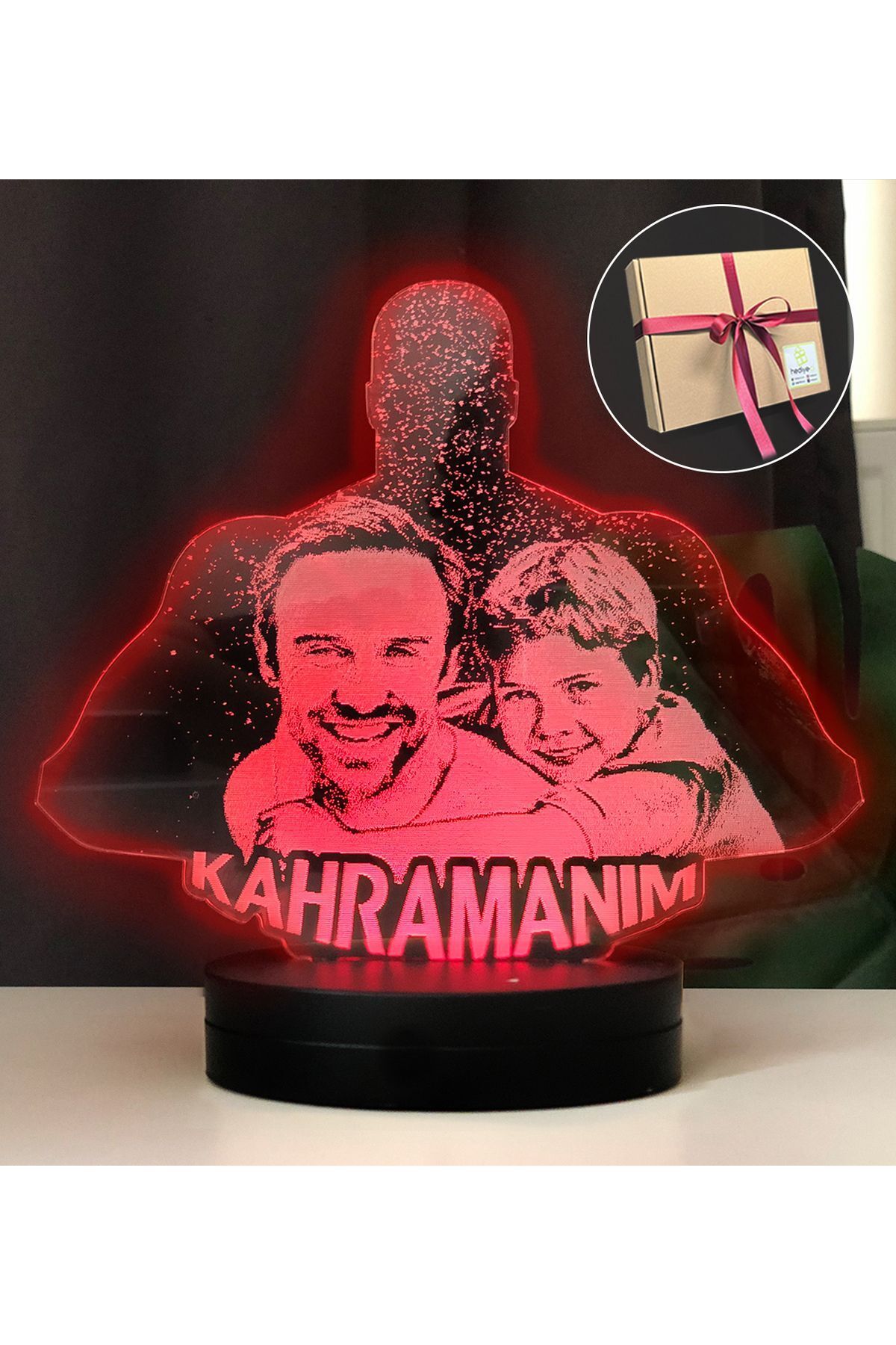 SerenityHaven Babalara Özel Kahramanım Modelli Resimli 3d Led Gece Lambası