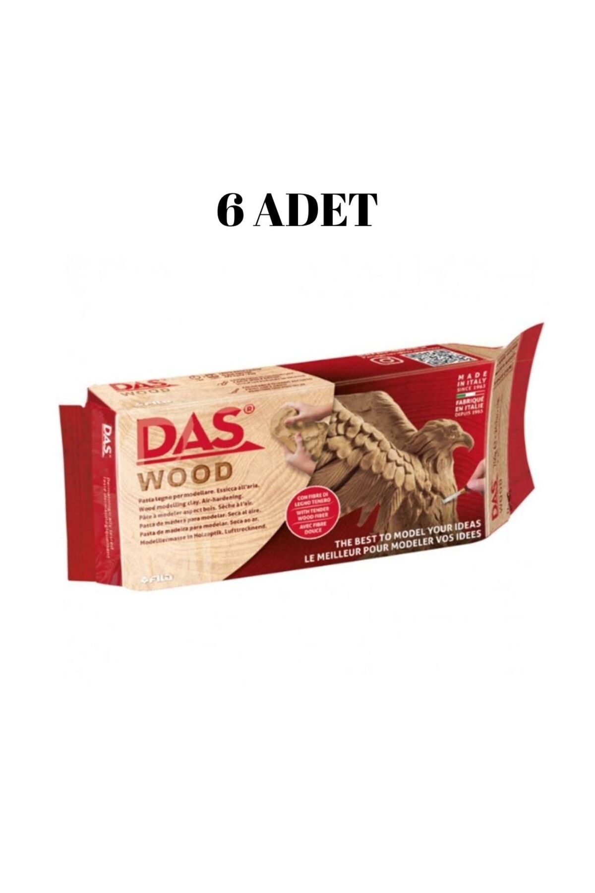 Das WOOD SERAMİK HAMURU 350 GR KAHVERENGİ OYMA YAPILABİLEN KİL X 6 ADET