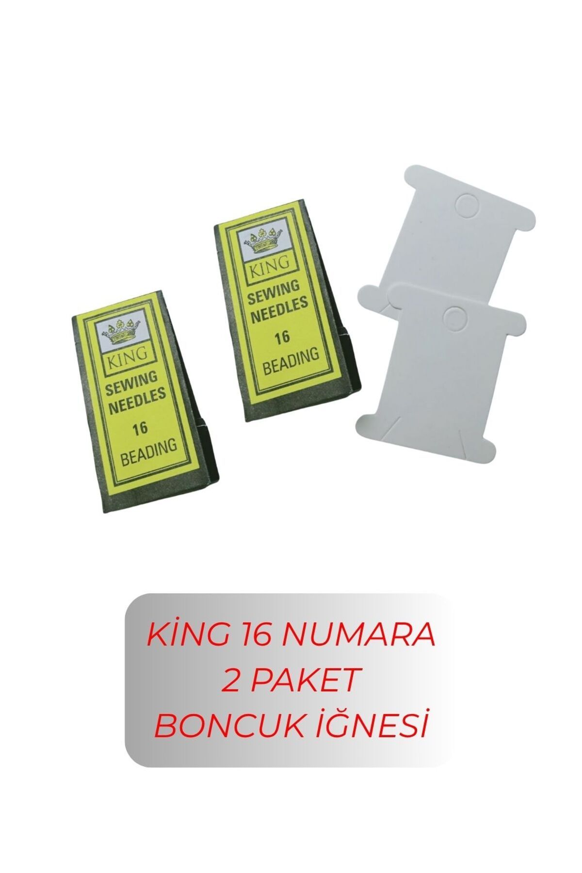 Eskişehir hobi sanat King 16 Numara 2 paket Kum Boncuk Miyuki Iğnesi Esnek Yumuşak Ve 2 Adet Iplik Sarma Kartı