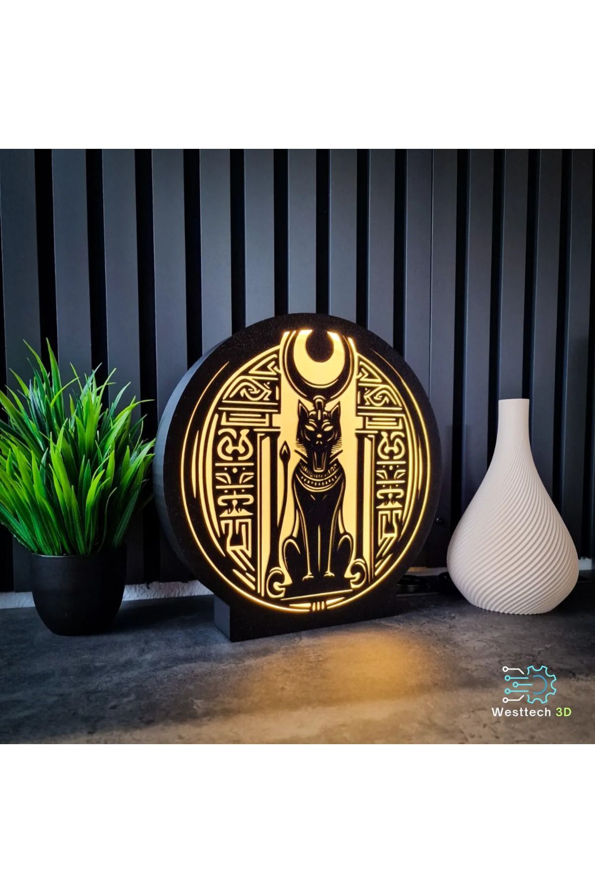 SerenityHaven Antik Mısır Renk Değistiren Işıklı Gece Lambası