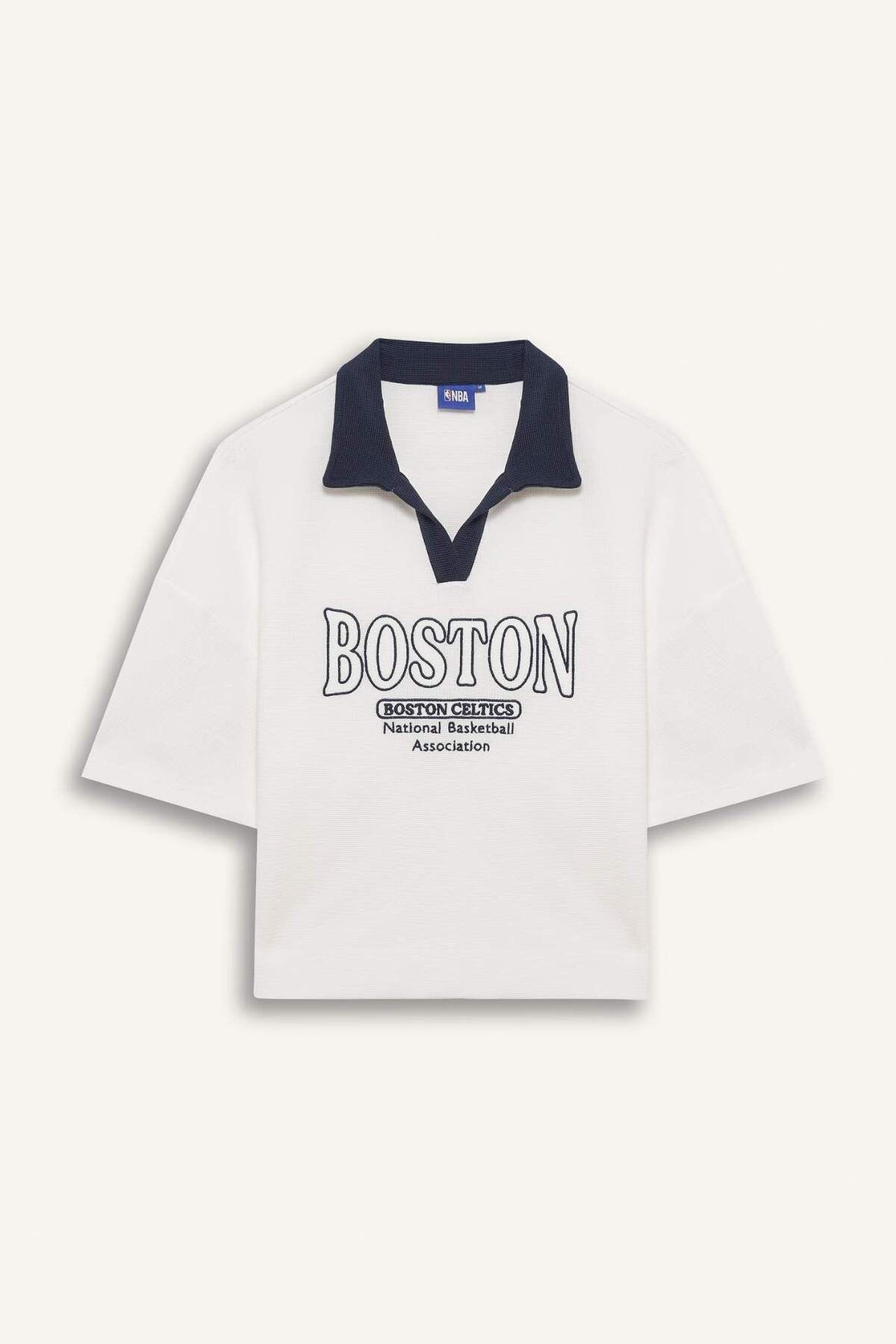 DeFacto Defactofit Nba Boston Celtics Polo Yaka Waffle Kısa Kollu Tişört E3610ax25sm