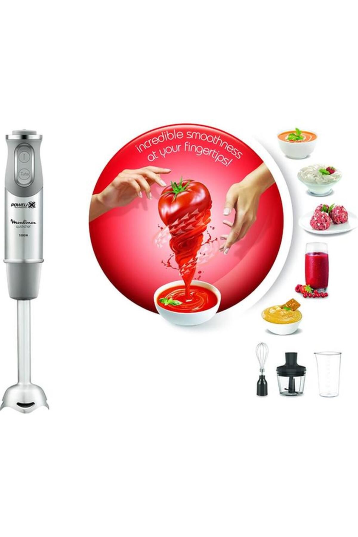Generic-Moulinex 1000W 20-Speed Quickchef Lite Turbo Function Hand Blender Multicolor 800ml DD656D27 4