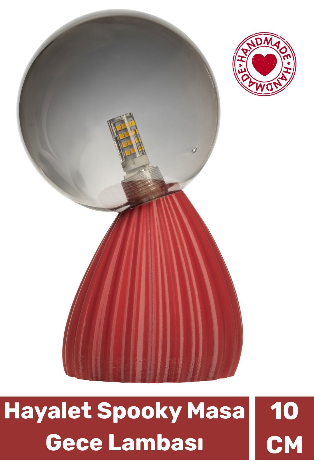 SerenityHaven Özel Üretim Dekoratif Şık Biyobozunur Plastik 10 Cm On/Off Düğmeli Hayalet Spooky Masa Gece Lambası