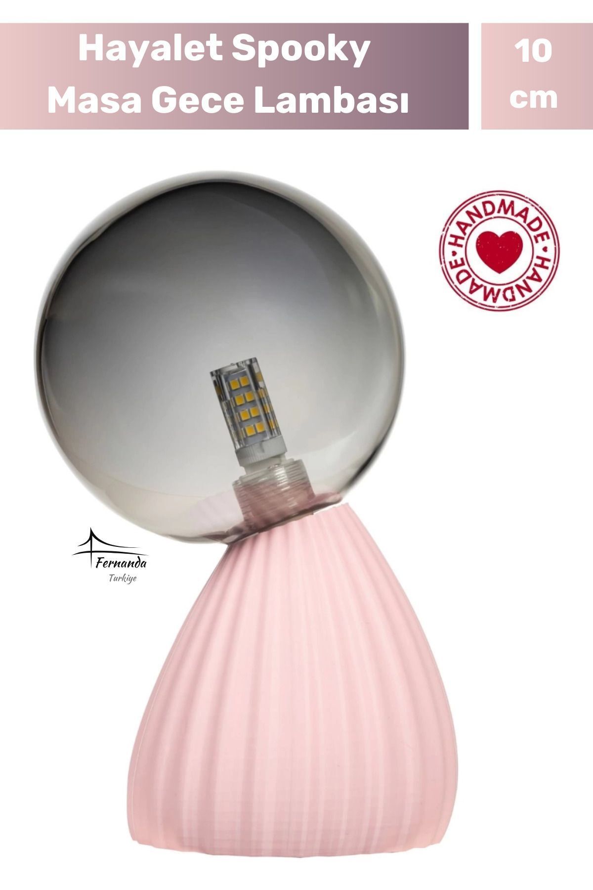 SerenityHaven Handmade 10 Cm Dimmer Kablolu Hayalet Spooky Masa Gece Lambası Dekoratif Şık Biyobozunur Plastik